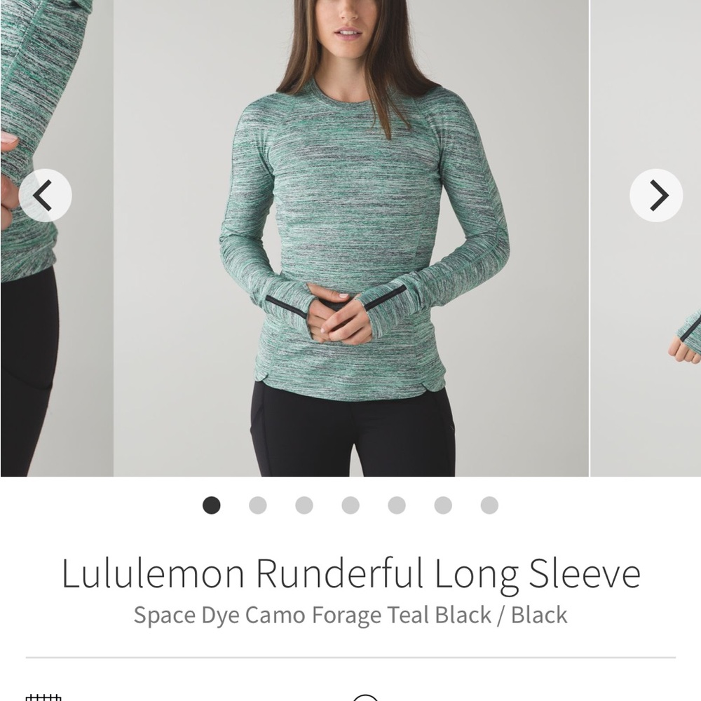 EUC Lululemon Size‎ 8 Green Long Sleeve Athletic Top